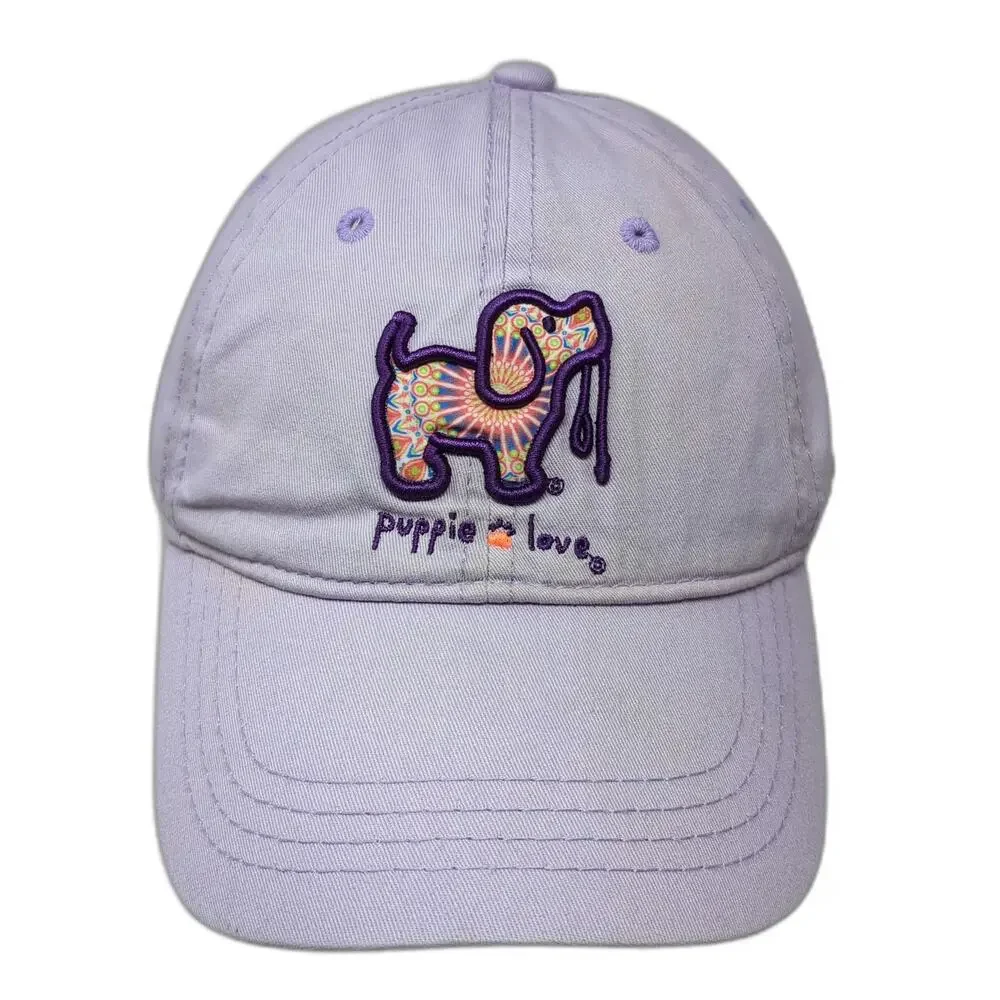 Puppie Love Baseball Cap Purple One Size Rescue Dog Mandala Graphic Hat Logo